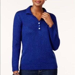 NWT Karen Scott quarter buttons pullover knit XS